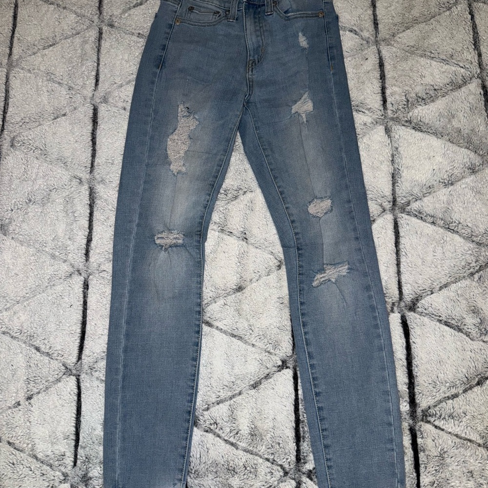 Aeropostale Light Blue Distressed Skinny Jeans
